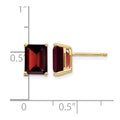 14k 8x6mm Garnet Earrings