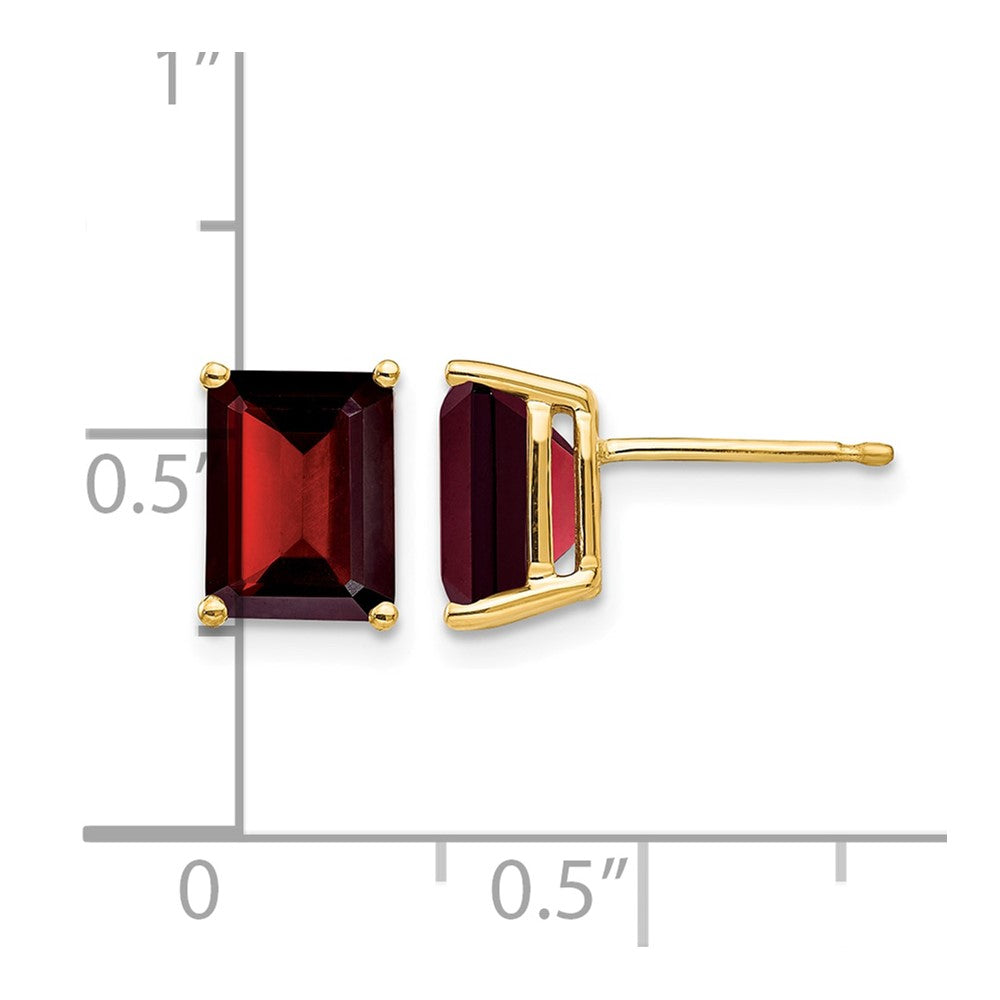 14k 8x6mm Garnet Earrings