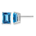 14k White Gold 8x6mm Emerald Earring Mountings