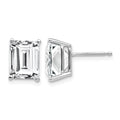 14k White Gold 9x7mm Emerald Cut Cubic Zirconia Earrings