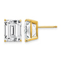 14k 10x8mm Emerald Cut Cubic Zirconia Earrings