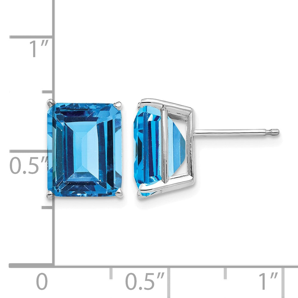 14k White Gold 10x8mm Emerald Earring Mountings