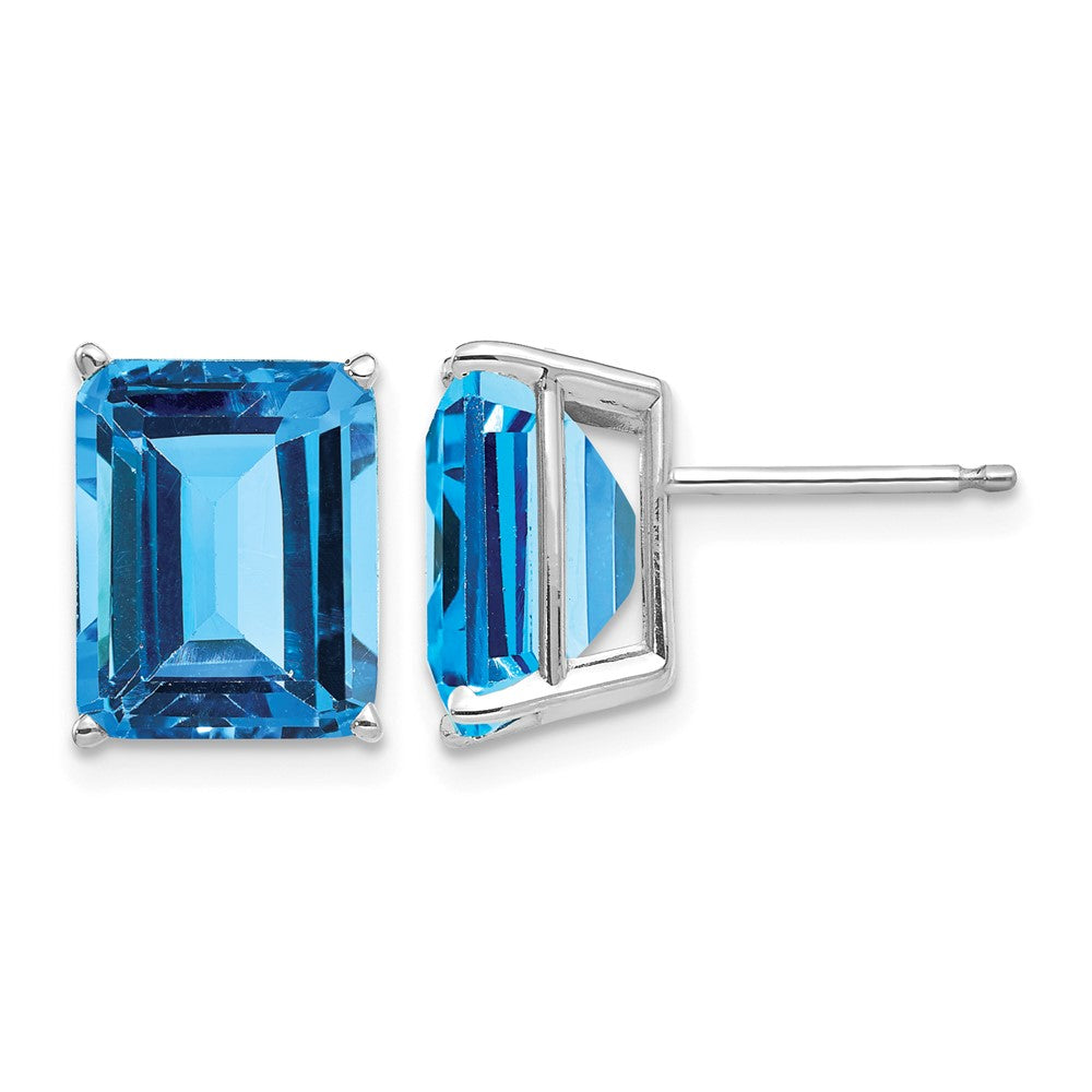 14k White Gold 10x8mm Emerald Earring Mountings