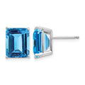 14k White Gold 10x8mm Emerald Earring Mountings