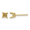 14k 4mm Round Earring Mountings