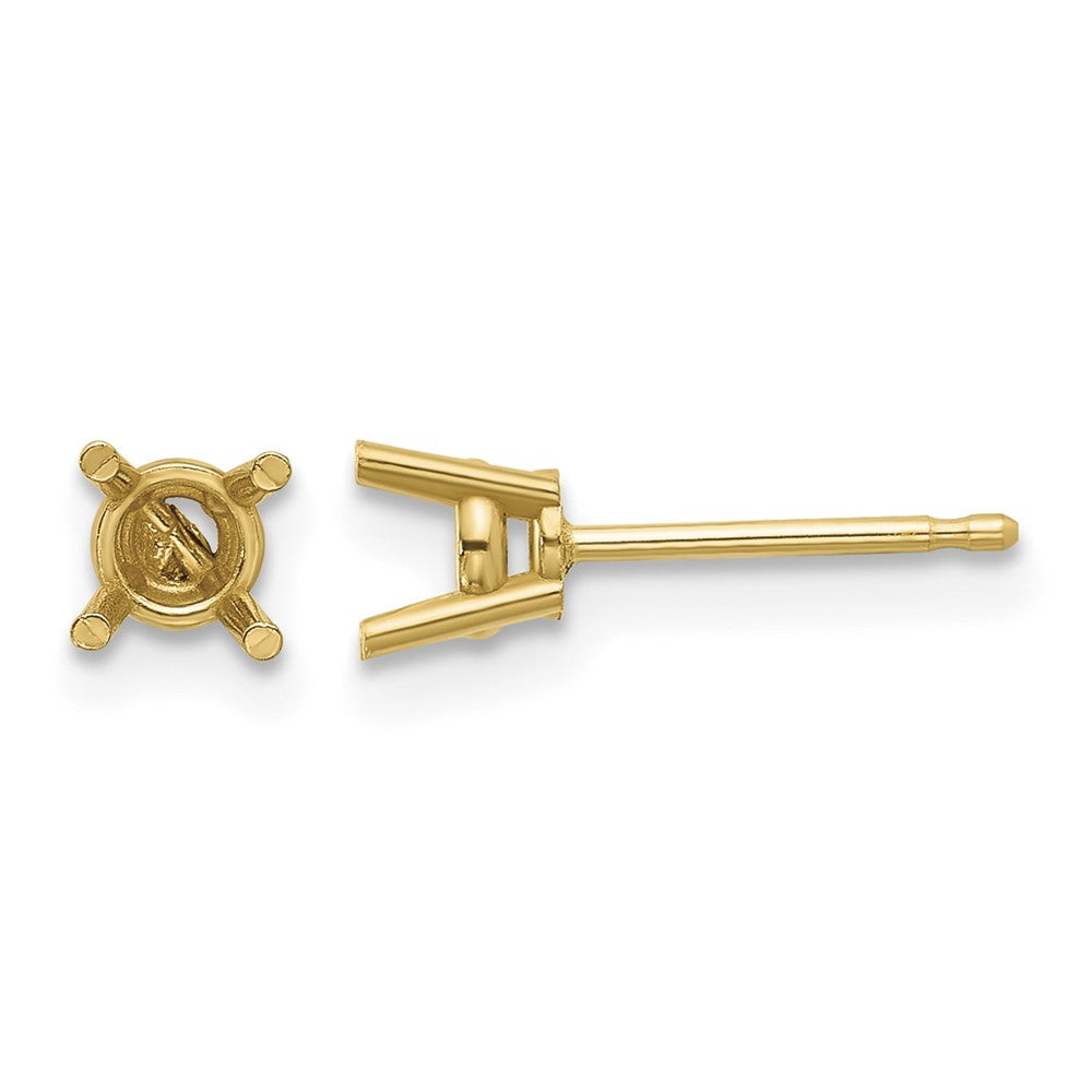 14k 4mm Round Earring Mountings