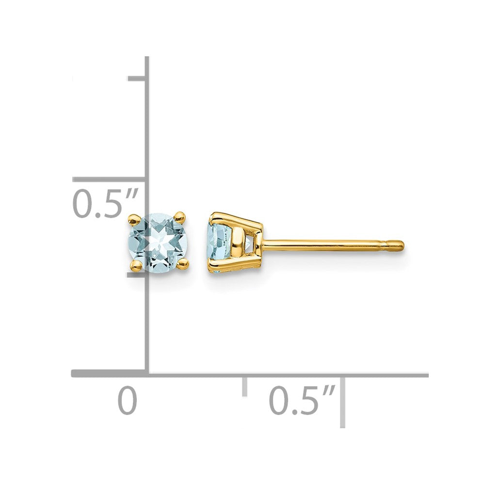 14k Aquamarine Post Earrings