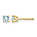 14k Aquamarine Post Earrings