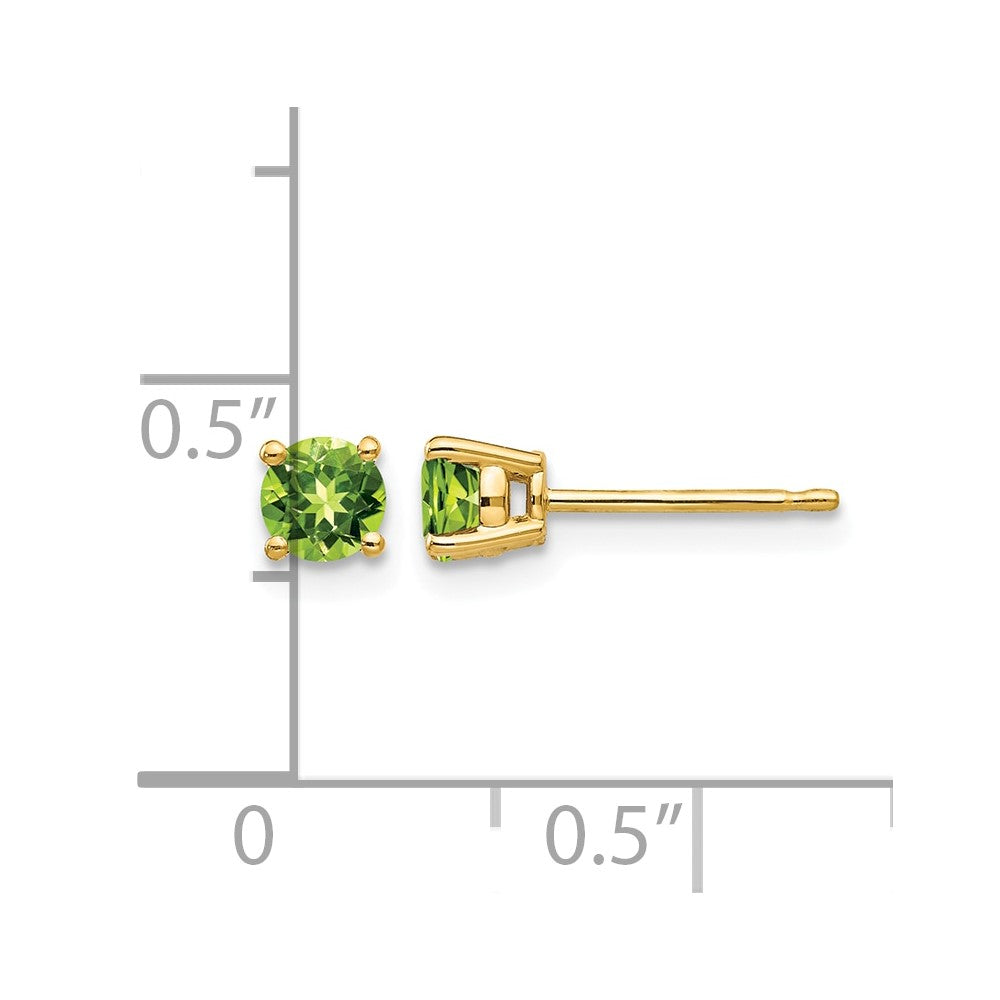 14k 4mm Peridot earring