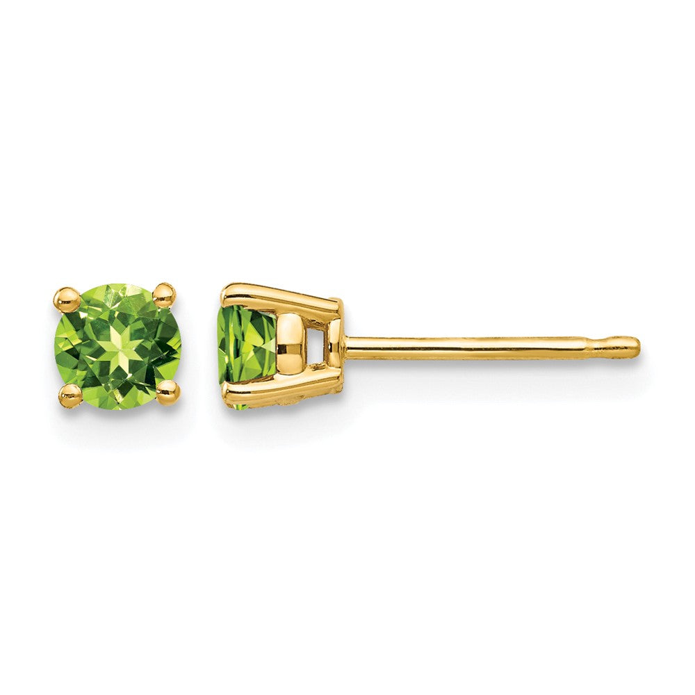 14k 4mm Peridot earring