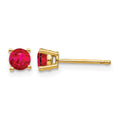 14k Ruby Post Earrings