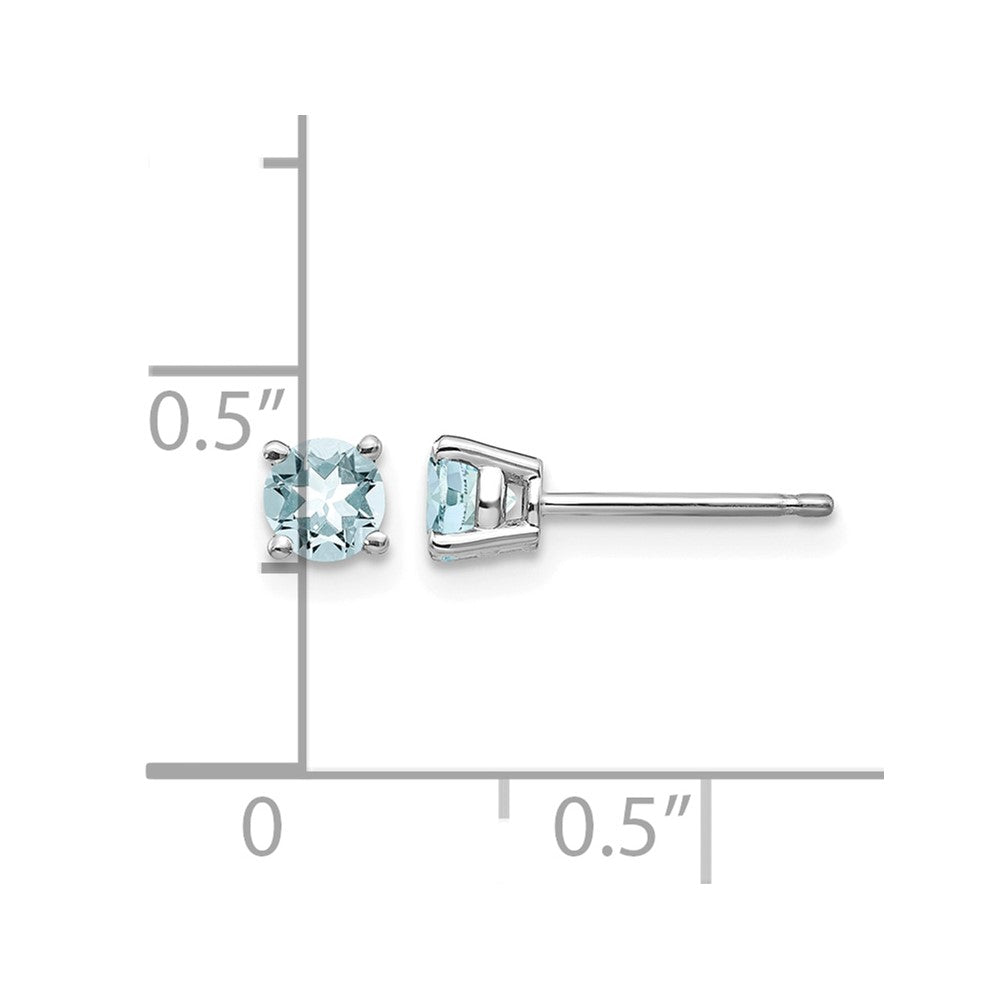 14k White Gold Aquamarine Post Earrings