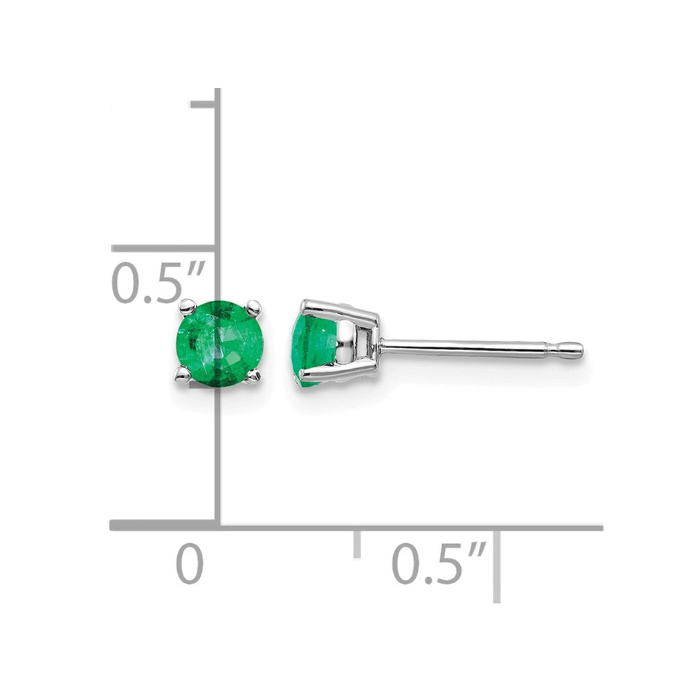 14k White Gold Emerald Earrings