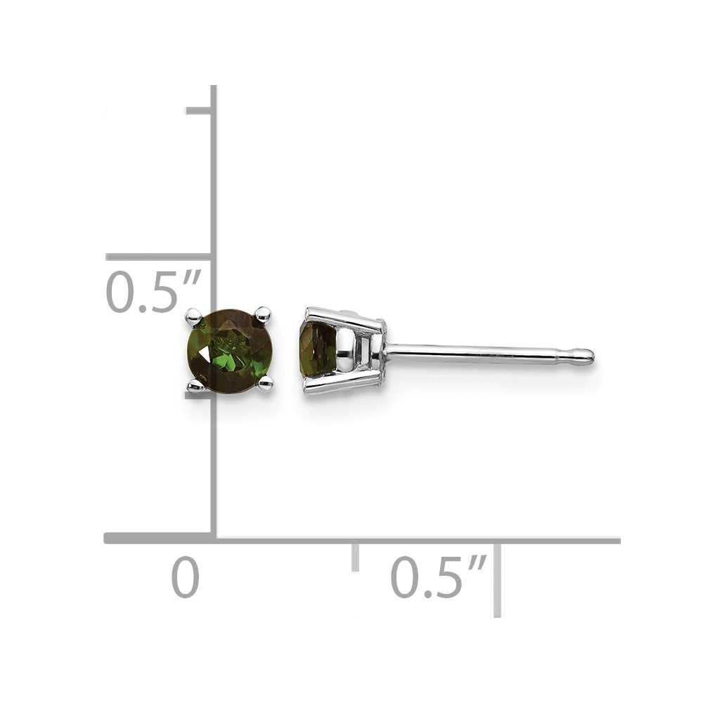 14k White Gold Green Tourmaline Earrings