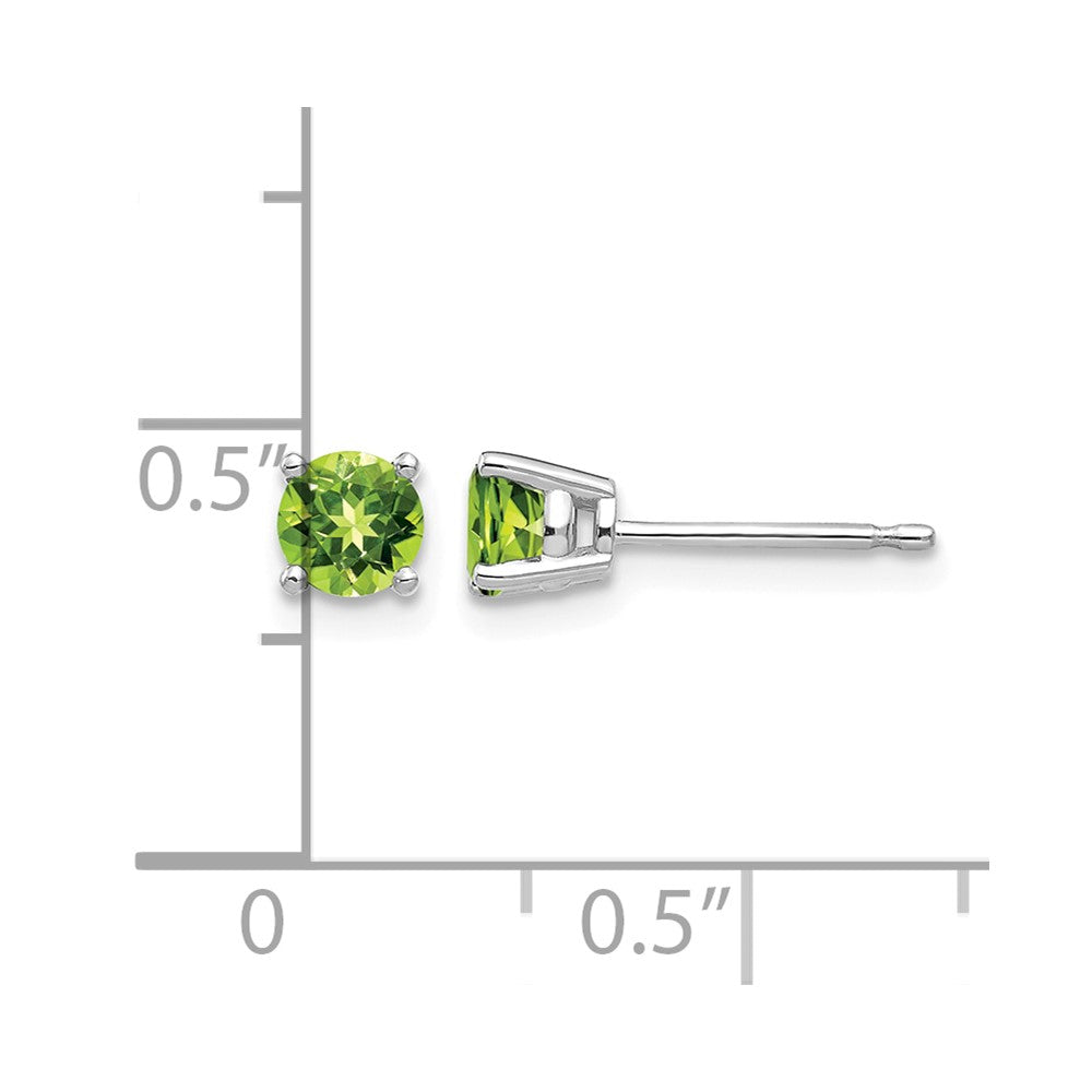 14k White Gold 4mm Peridot Earrings