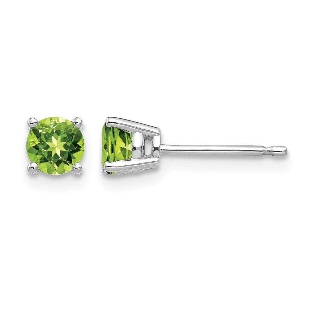 14k White Gold 4mm Peridot Earrings