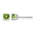 14k White Gold 4mm Peridot Earrings