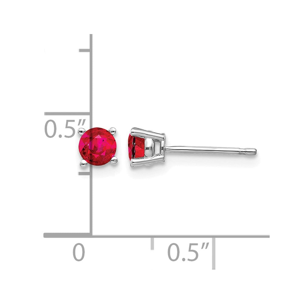 14k White Gold Ruby Earrings