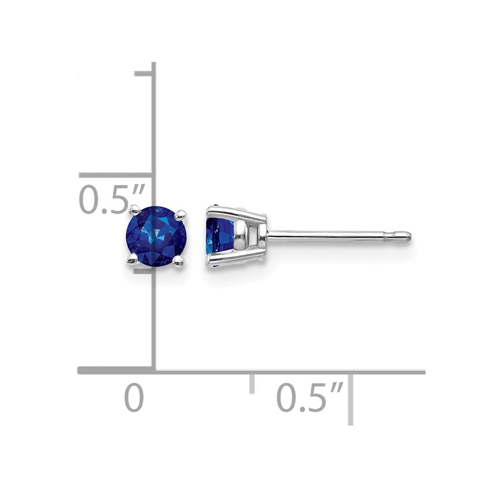 14k White Gold Sapphire Earrings