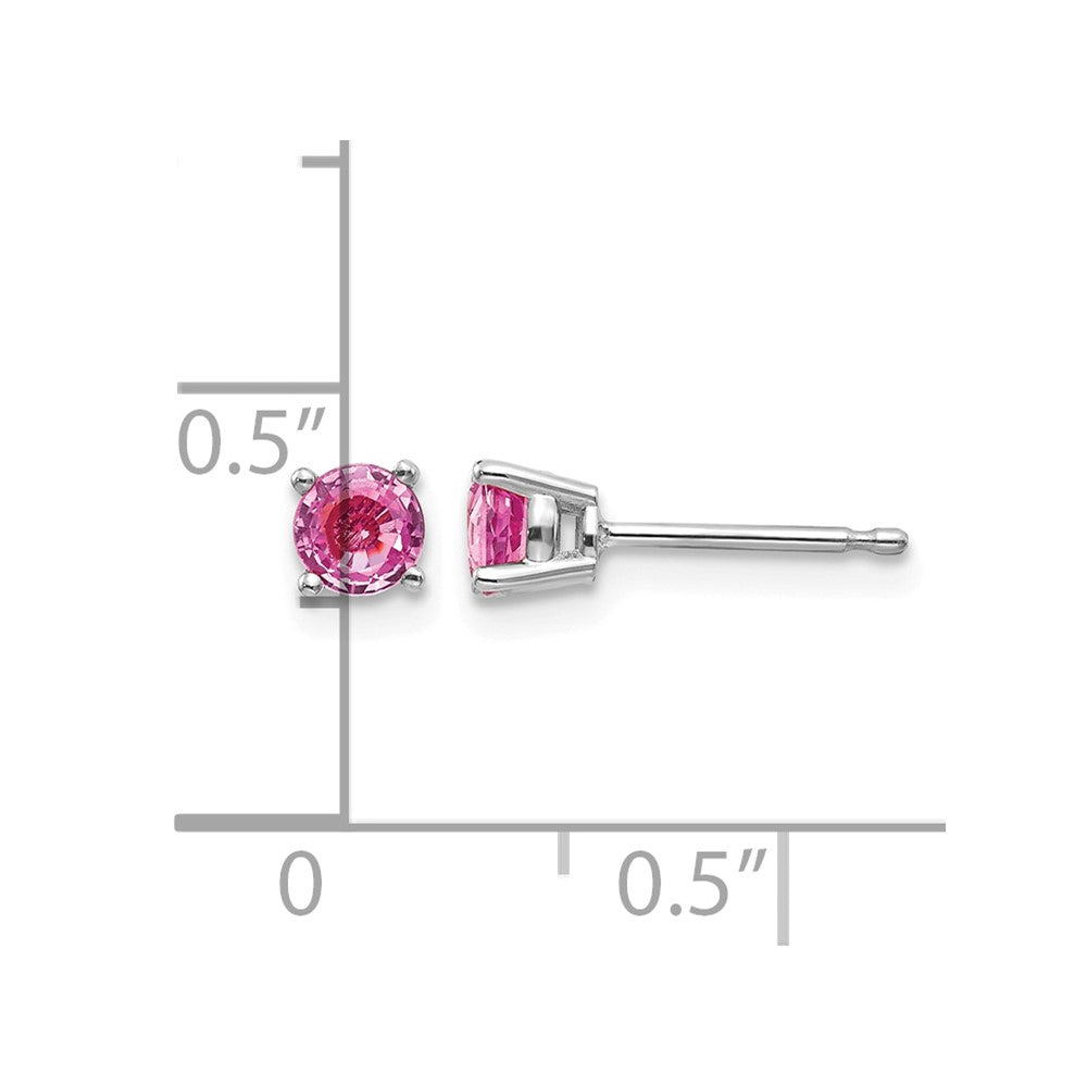 14k White Gold Pink Sapphire Earrings