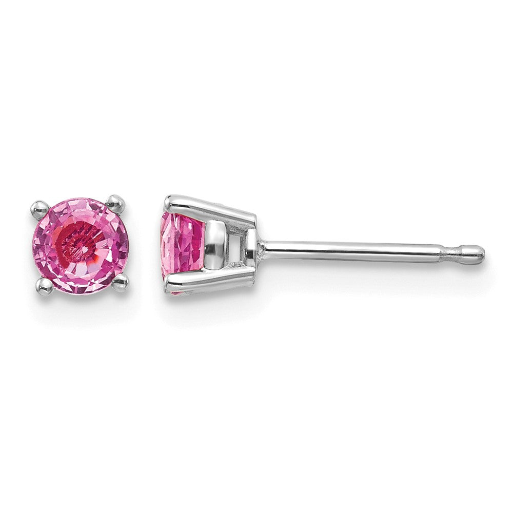 14k White Gold Pink Sapphire Earrings