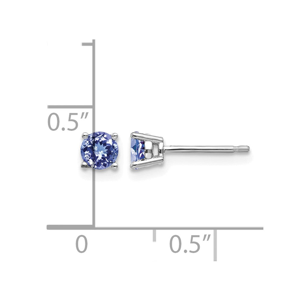 14k White Gold Tanzanite Post Earrings