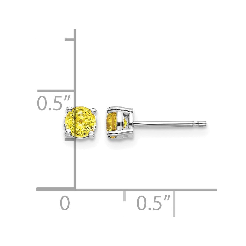 14k White Gold Yellow Sapphire Earrings