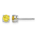 14k White Gold Yellow Sapphire Earrings