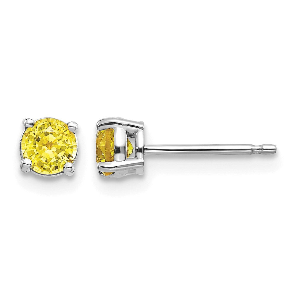 14k White Gold Yellow Sapphire Earrings
