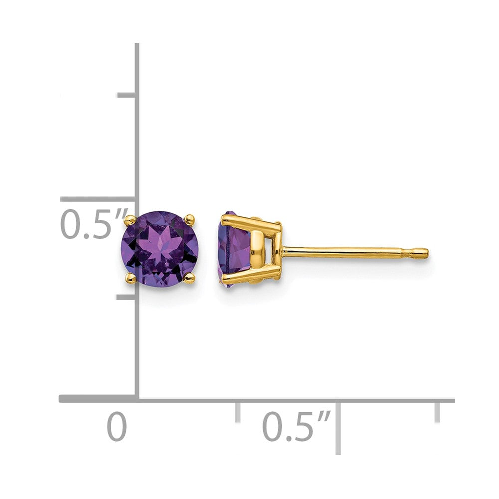 14k 5mm Amethyst Post Earrings