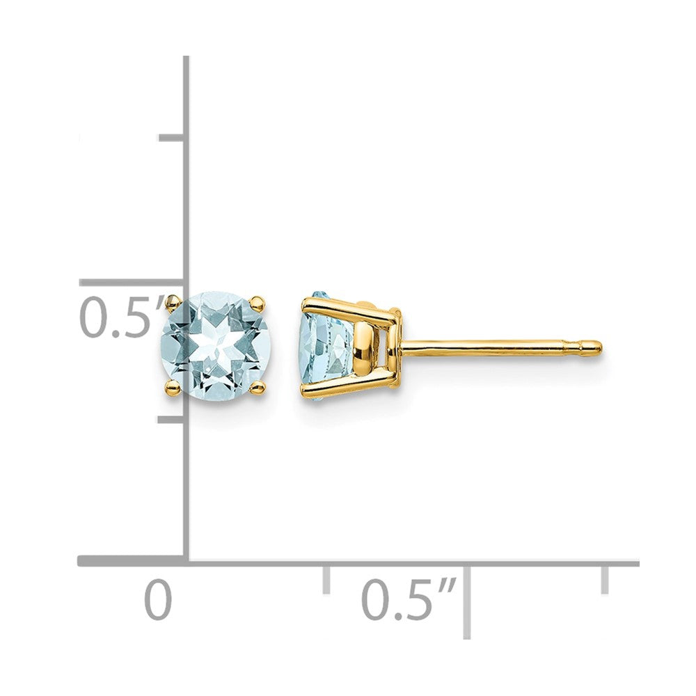14k Aquamarine Post Earrings