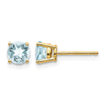 14k Aquamarine Post Earrings