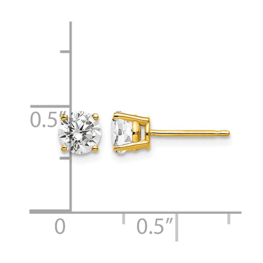 14k 5mm Cubic Zirconia Earrings