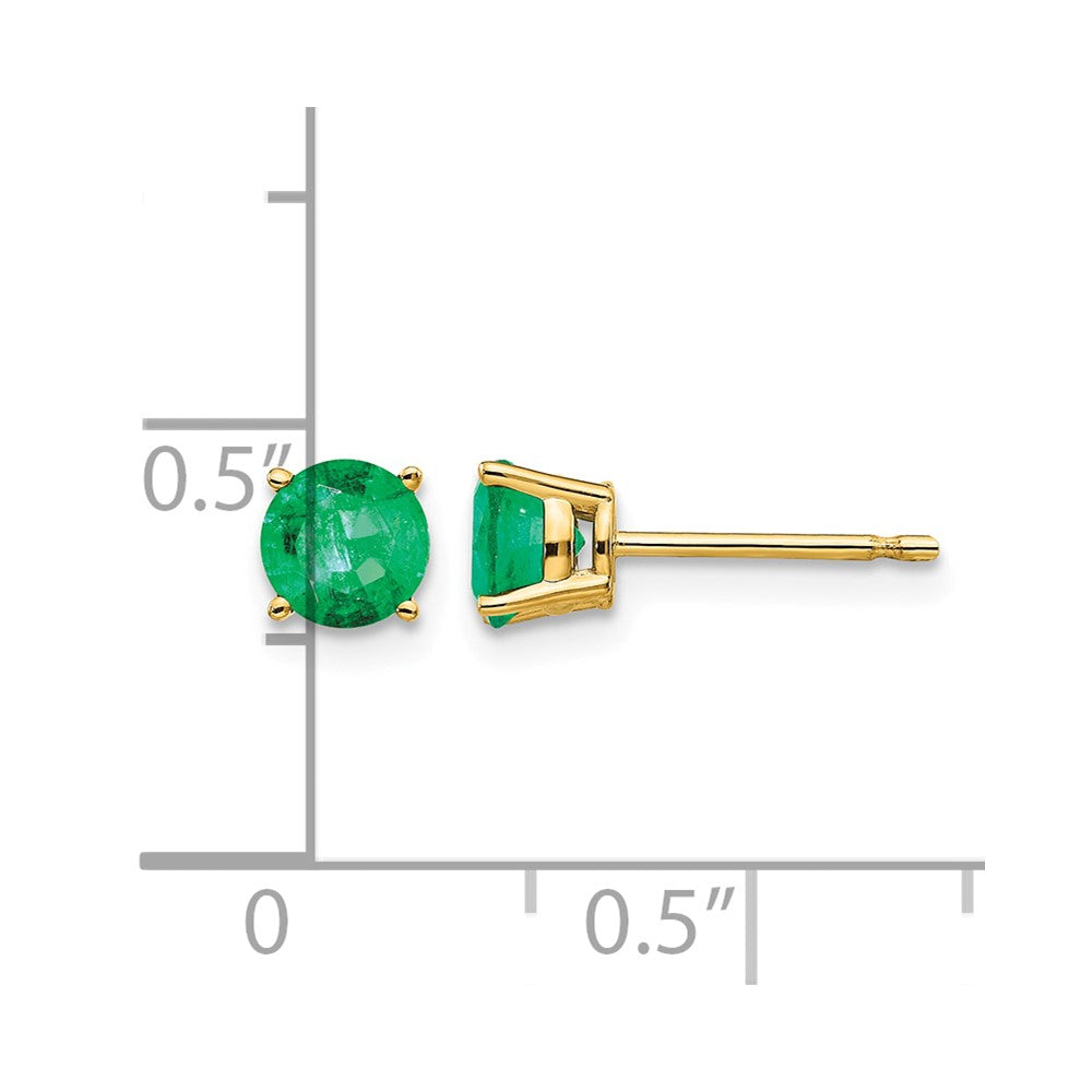 14k Emerald Post Earrings