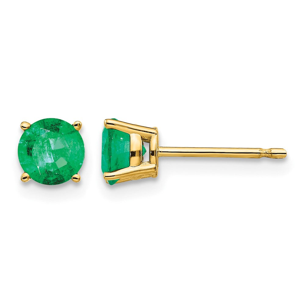 14k Emerald Post Earrings
