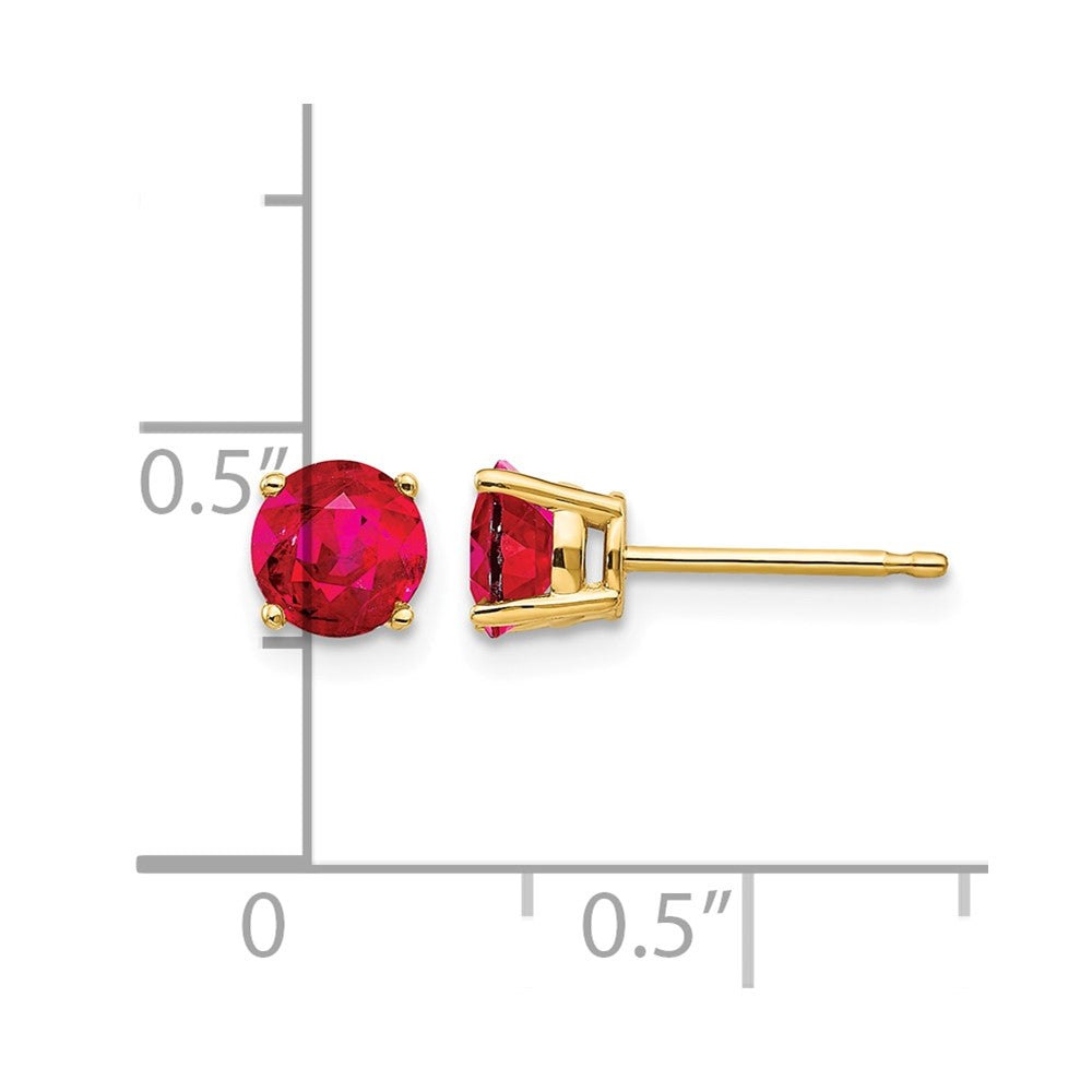 14k Ruby Post Earrings
