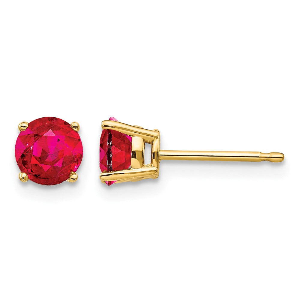 14k Ruby Post Earrings