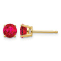 14k Ruby Post Earrings