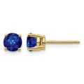 14k Sapphire Post Earrings