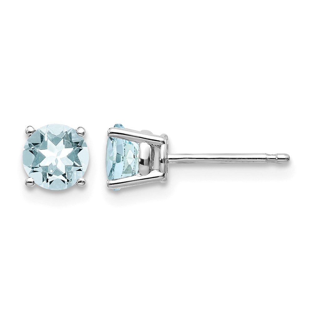 14k White Gold Aquamarine Earrings