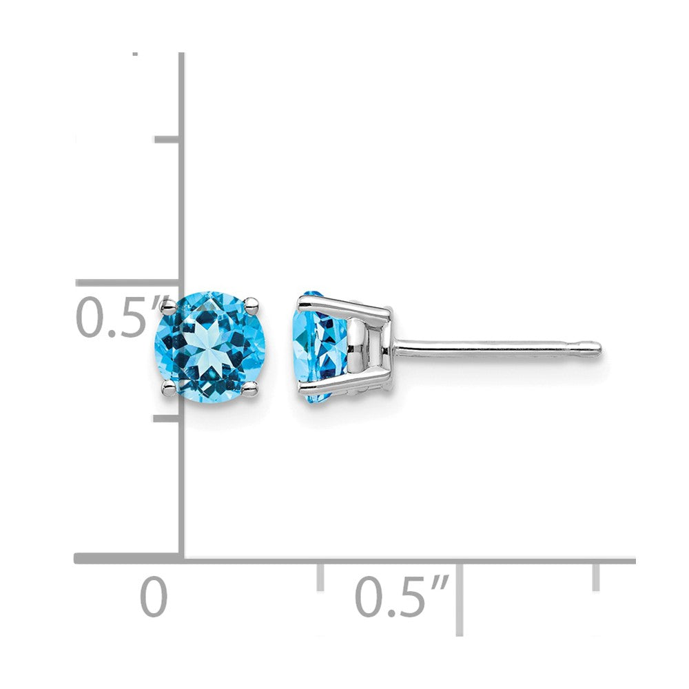 14k White Gold 5mm Round Earring Mounting