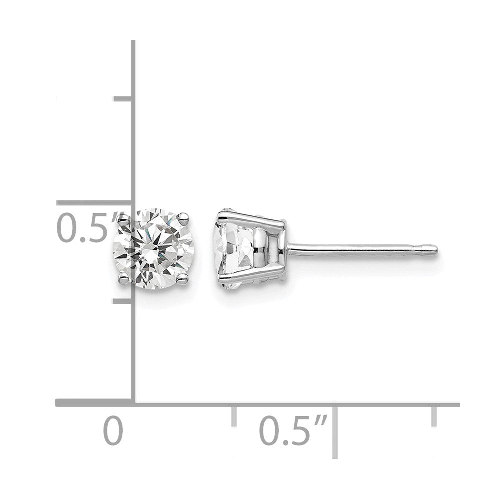 14k White Gold 5mm Cubic Zirconia Earrings