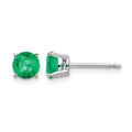 14k White Gold Emerald Earrings