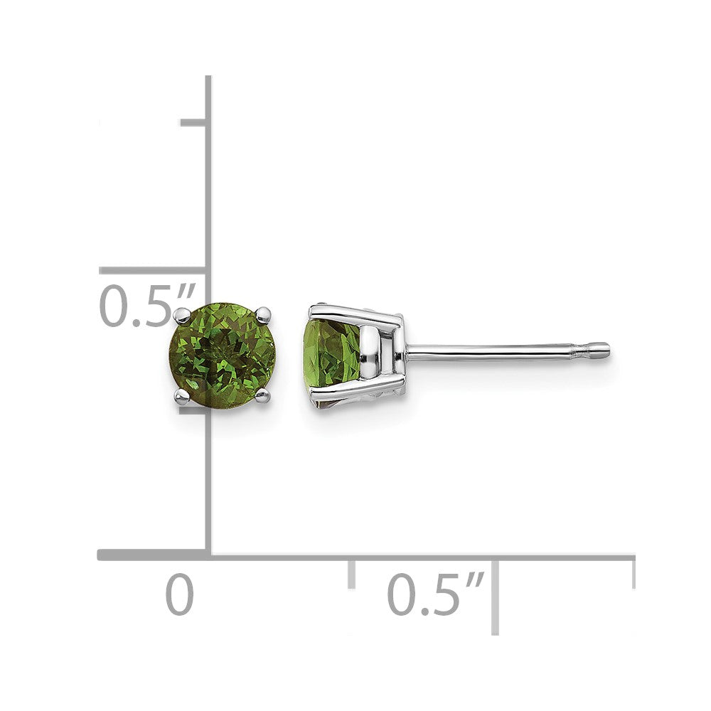 14k White Gold Green Tourmaline Earrings