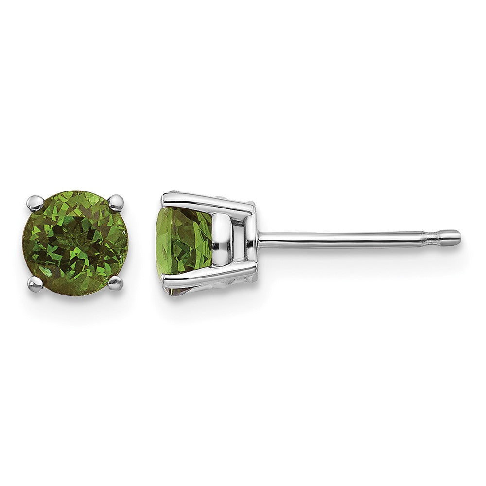 14k White Gold Green Tourmaline Earrings