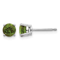 14k White Gold Green Tourmaline Earrings