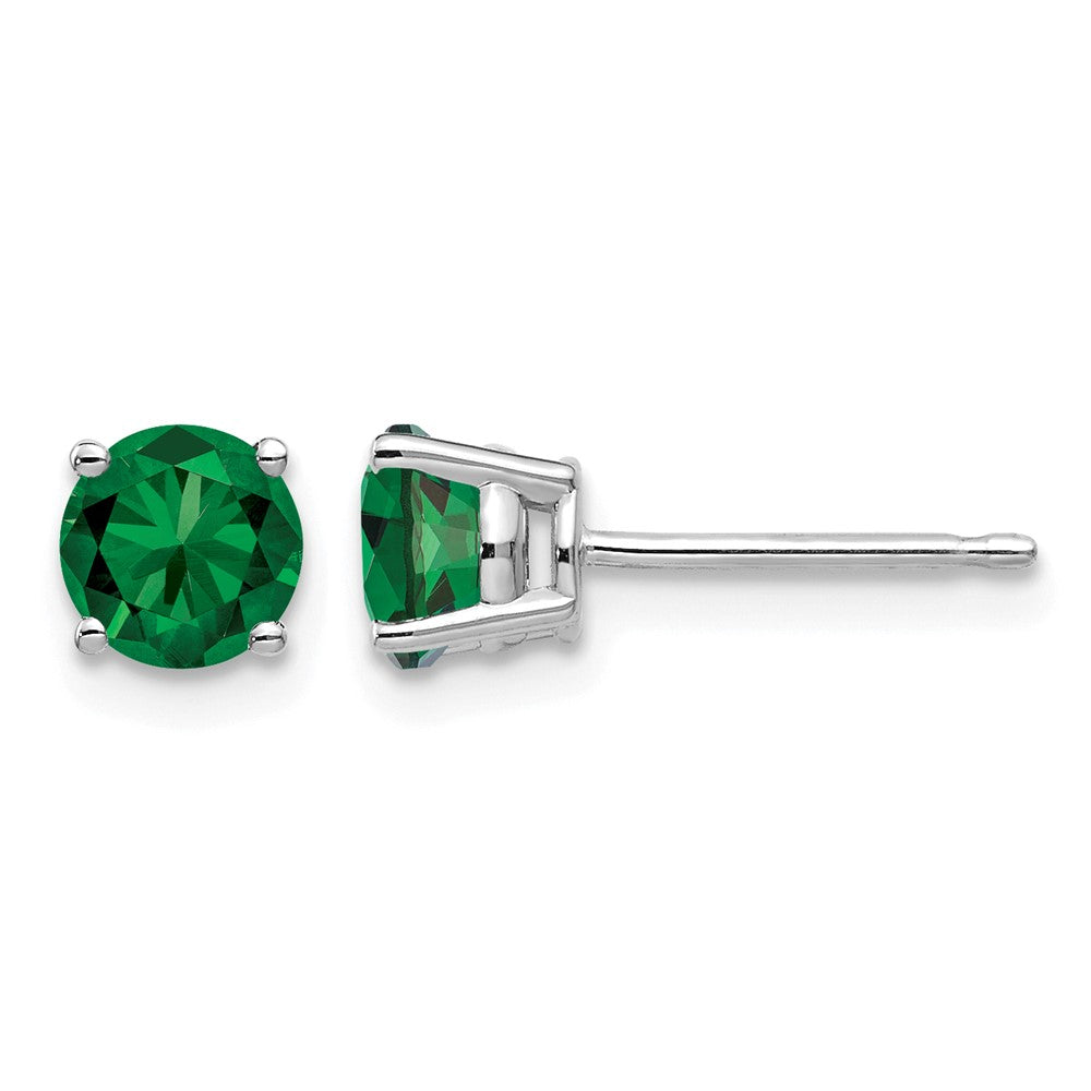 14k White Gold 5mm Mount St. Helens Earrings