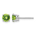 14k White Gold 5mm Peridot Earrings