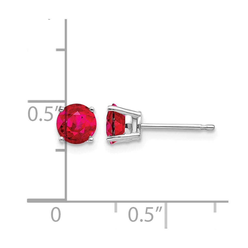 14k White Gold Ruby Earrings
