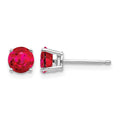 14k White Gold Ruby Earrings